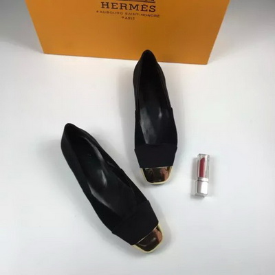 HERMES Shallow mouth flat shoes Women--007